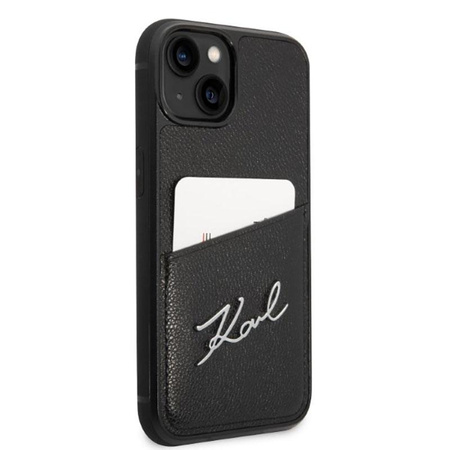 Karl Lagerfeld Signature Logo Cardslot - Case for iPhone 14 Plus (Black)