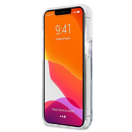 Pouzdro Guess Liquid Glitter 4G Big Logo - iPhone 13 Pro (modré)