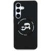 Karl Lagerfeld Silikonové pouzdro MagSafe s dvojitou hlavou a kruhem - Samsung Galaxy S25 (černé)