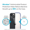 Speck Presidio Perfect-Clear avec Impact Geometry - Coque pour iPhone 15 Plus / 14 Plus avec revêtement MICROBAN (Clear / Grounded Purple)