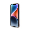 Karl Lagerfeld 3D gumiból készült csillogó logó - iPhone 15 tok (rózsaszín)