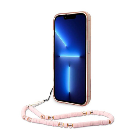 Guess Translucent Pearl Strap - Hülle für iPhone 14 Pro Max (Pink)