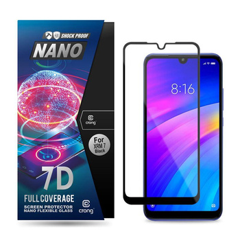 Crong 7D Nano Flexible Glass - Verre hybride 9H pour l'ensemble de l'écran du Xiaomi Redmi 7