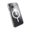 Speck Presidio Perfect-Clear avec paillettes + Grips + MagSafe - Coque pour iPhone 13 avec revêtement MICROBAN (transparent/paillettes platine)