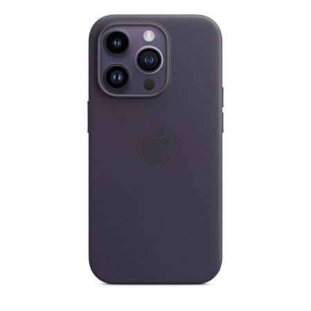 Apple Leather Case - Bőr tok MagSafe-talppal iPhone 14 Pro készülékhez (tinta)