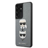 Karl Lagerfeld Saffiano Karl & Choupette Heads - pouzdro pro Samsung Galaxy S21 Ultra (stříbrné)