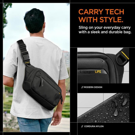 Spigen KD410 Sling Bag Klasden - telefontáska / válltáska (fekete)