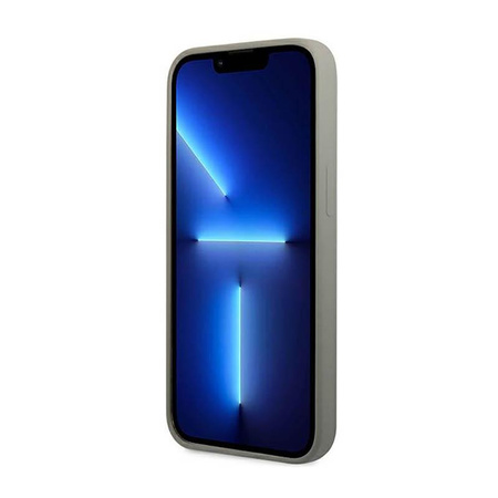 Guess Silicone Logo Plate MagSafe - Hülle für iPhone 13 Pro (Grau)