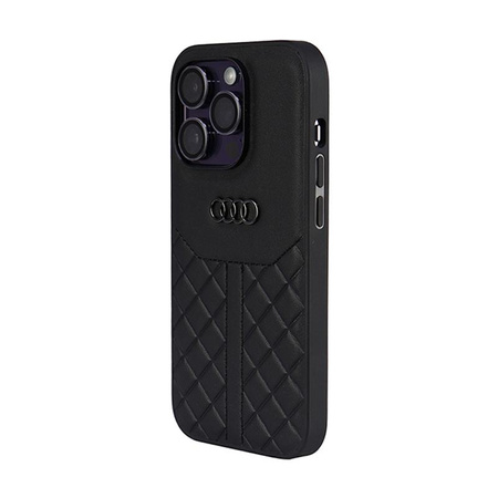 Audi Genuine Leather - Tasche für iPhone 14 Pro (Schwarz)