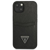 Guess Saffiano Double Card Triangle - Cover for iPhone 13 mini (Black)