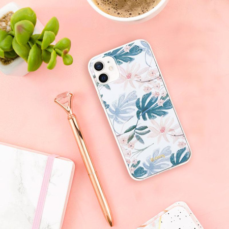 ETUI KWIATY DO IPHONE 12 MINI, Crong Wielokolorowe, Eleganckie, Kwiatowe