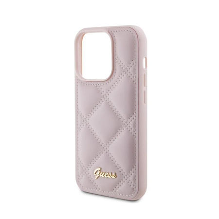 Guess Quilted Metal Logo - Case for iPhone 15 Pro Max (pink)