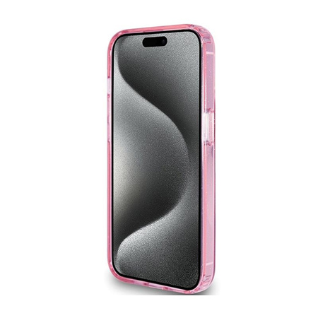 Guess Ring Stand Script Glitter MagSafe - iPhone 15 Pro Max Case (pink)