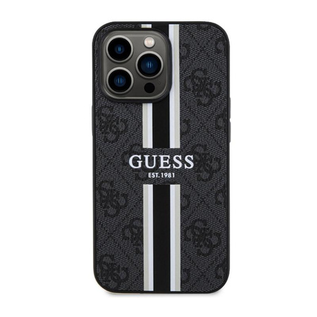Guess 4G Printed Stripes MagSafe - Schutzhülle für iPhone 13 Pro (Schwarz)