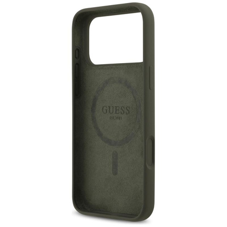 Guess Silicone Triangle Logo MagSafe - Pouzdro iPhone 17 Pro Max (khaki)