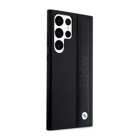 BMW Leder strukturiert & gestreift - Samsung Galaxy S23 Ultra Tasche (schwarz)