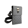 Karl Lagerfeld Monogram Ikonik Patch Wallet Phone Bag - Smartphone and Accessory Bag (Silver)