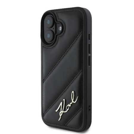Karl Lagerfeld Quilted Signature - Pouzdro iPhone 16 (černé)