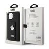 Karl Lagerfeld Gripstand Saffiano Choupette Pins - iPhone 15 Case (black)