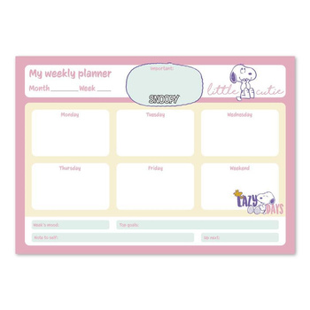 Snoopy - Weekly planner 54 pages A4 (pink)