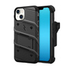 ZIZO BOLT Serie - Gepanzerte iPhone 14 Hülle mit 9H Glas für den Bildschirm + Halterung mit Ständer (schwarz)