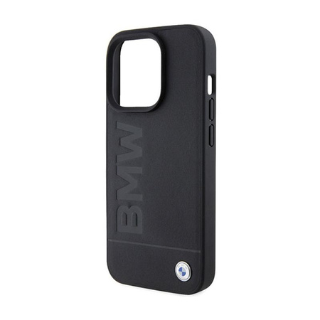 BMW Leather Hot Stamp - Tasche für das iPhone 15 Pro (schwarz)