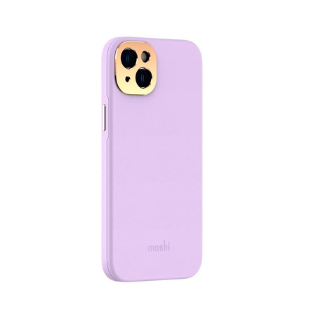 Moshi Napa Slim MagSafe - Étui en cuir pour iPhone 14 Plus (violet lavande)