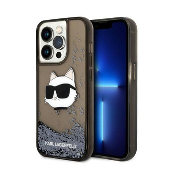 Karl Lagerfeld Liquid Glitter NFT Choupette Head - iPhone 14 Pro Max Case (black)
