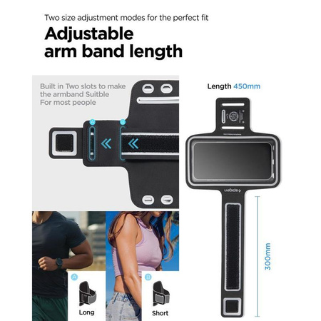Spigen A703 Dynamic Shield Armband - pouzdro / sportovní pásek na ruku pro smartphone do 6,9" (černý)