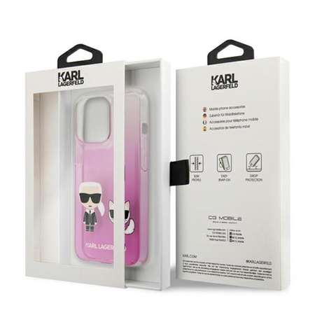 Karl Lagerfeld Ikonik & Choupette - Etui iPhone 13 Pro (różowy)