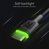 Green Cell Ray - USB Kabel - USB-C 200cm mit grüner LED Hintergrundbeleuchtung, Ultra Charge Schnellladung, QC 3.0