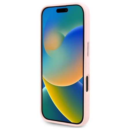 Karl Lagerfeld Silicone Shadow Metal Initial MagSafe - iPhone 16 Pro Case (pink)