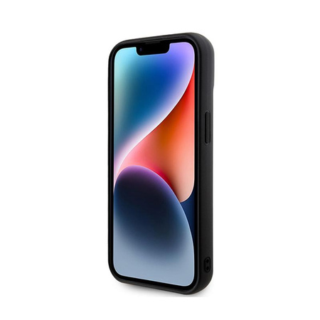 Karl Lagerfeld 3D gumi csillogó logó - iPhone 15 Plus tok (fekete)