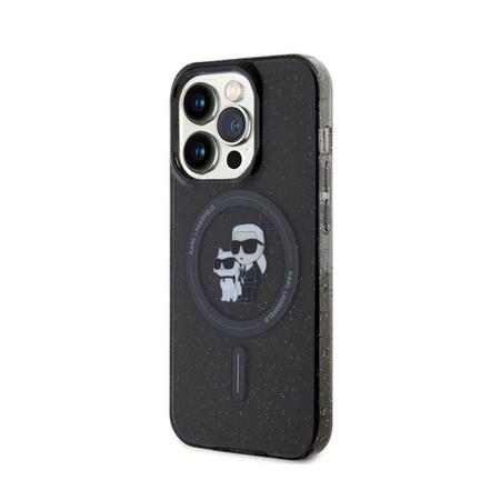 Karl Lagerfeld Karl & Choupette Glitter Magsafe - Case for iPhone 15 Pro (Black)