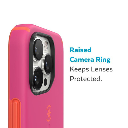 Speck CandyShell Pro + MagSafe - iPhone 14 Pro Case with MICROBAN Coating (Digital Pink / Energy Red)