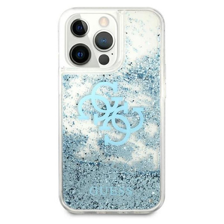 Coque Guess Liquid Glitter 4G Big Logo - iPhone 13 Pro Case (bleu)