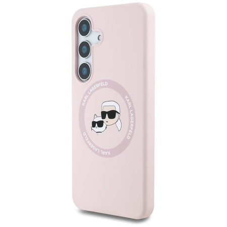 Karl Lagerfeld Silicone Double Heads And Circle MagSafe - Samsung Galaxy S25+ Case (pink)