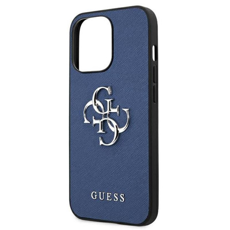 Étui Guess Saffiano 4G Big Silver Logo - iPhone 13 Pro Max Case (bleu)