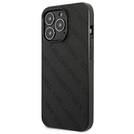 Karl Lagerfeld Perforated Allover - Cover for iPhone 13 Pro Max (Black)