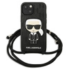 Karl Lagerfeld Monogram Leather Patch and Cord Iconik - étui pour iPhone 13 mini