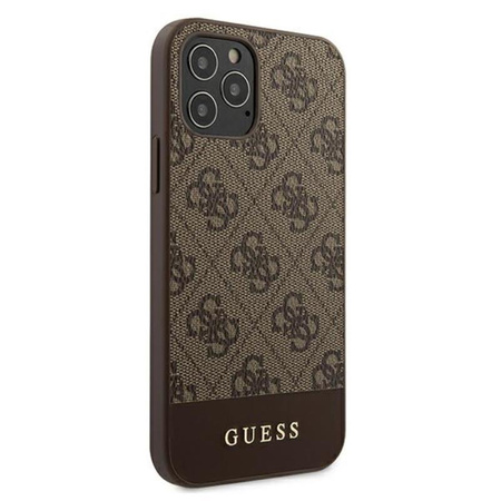 Guess 4G Bottom Stripe Kollektion - iPhone 12 Pro Max Tasche (braun)