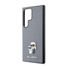 Karl Lagerfeld Saffiano Karl & Choupette Metal Pin - Etui Samsung Galaxy S24 Ultra (gris)