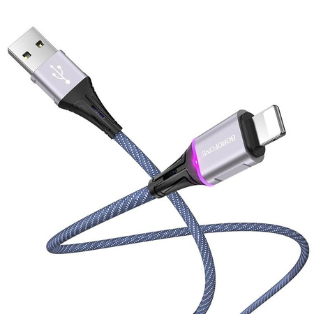 Borofone Glory - Připojovací kabel USB na Lightning (modrý)