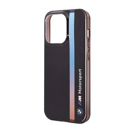 BMW Tricolor Stripe - iPhone 14 Pro Max Tasche (Schwarz)