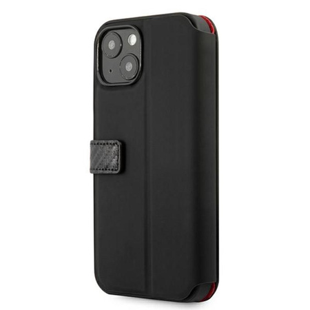 Coque Ferrari Booktype On Track Carbon Stripe - iPhone 13 Case (noir)
