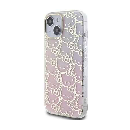 Hello Kitty IML Gradient Electrop Crowded Kitty Head - iPhone 15 Hülle (rosa)