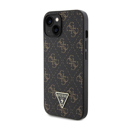 Guess 4G Triangle Metal Logo - Hülle für iPhone 15 Plus (Schwarz)