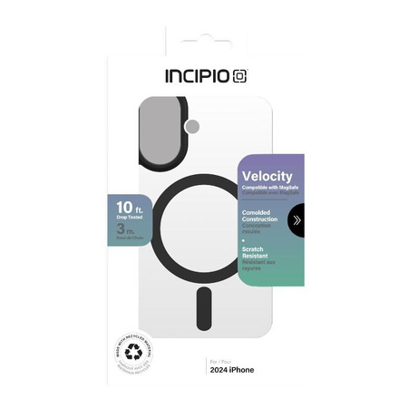 Incipio Velocity MagSafe - iPhone 16 tok (átlátszó / fekete)