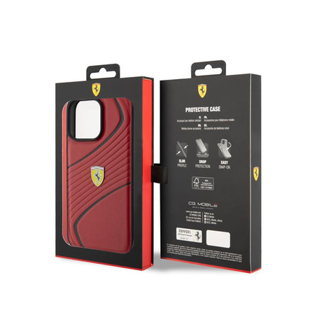 Ferrari Twist Metal Logo - iPhone 15 Pro Max Case (red)