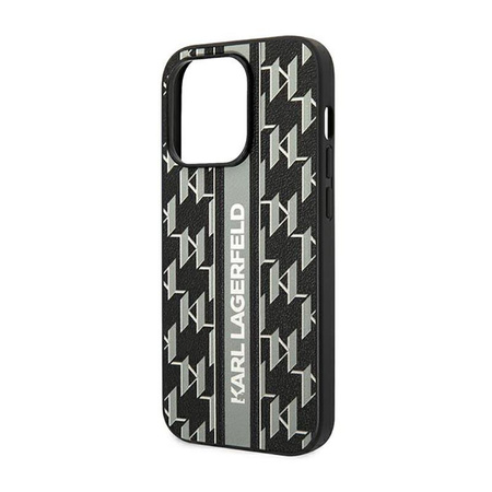 Karl Lagerfeld Monogram Stripe - iPhone 14 Pro Max tok (szürke)
